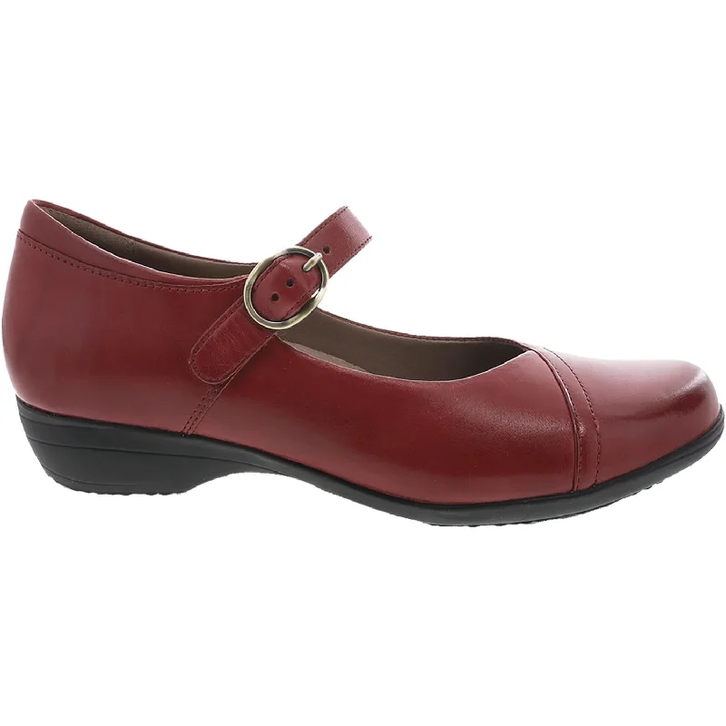 casual shoes for women with simple chic design for everyday wear-Women's Dansko Fawna Red Burnished Calf Leather