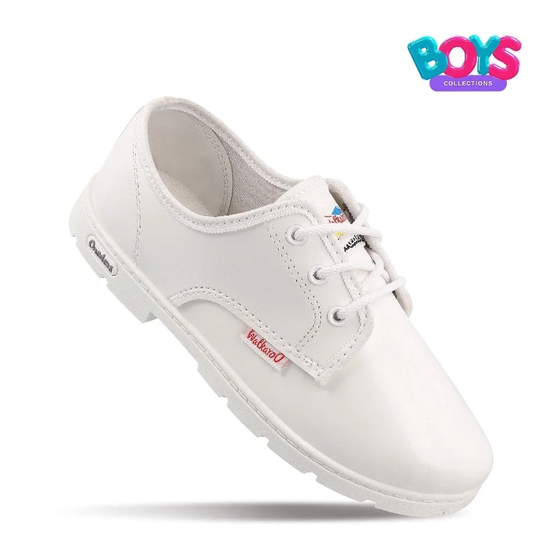 Walkaroo Boys School Shoes - WV521 White