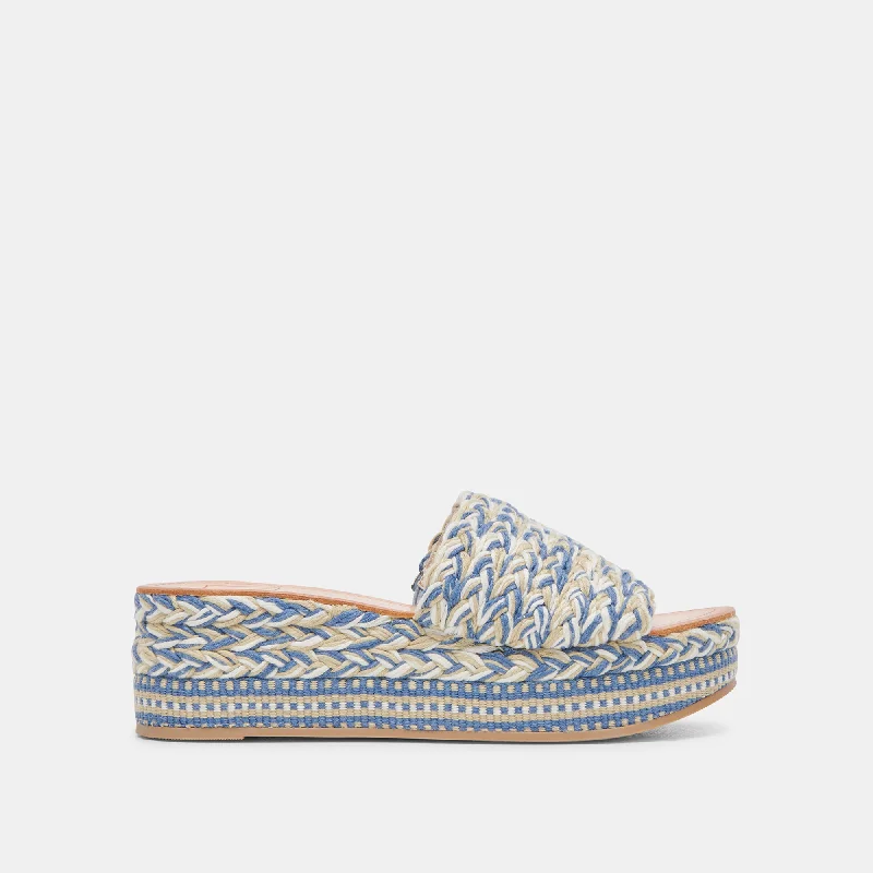 Sandals for summer road trips-PAZLI SANDALS BLUE MULTI WOVEN