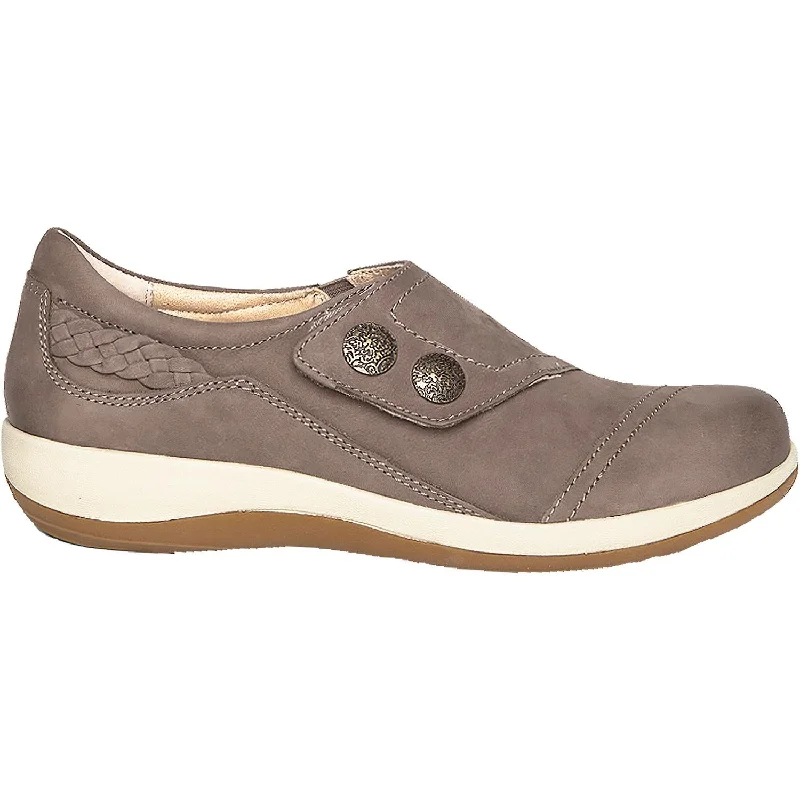 casual shoes for men with durable upper material for long-term wear-Women's Aetrex Karina Warm Grey Leather