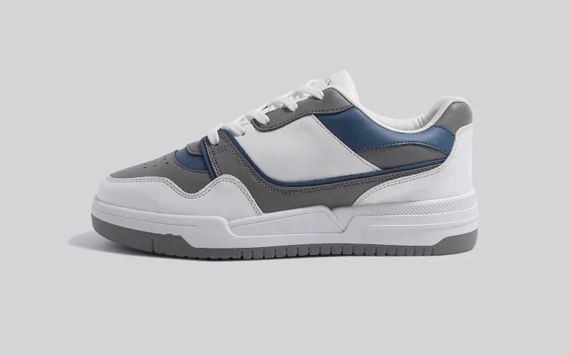 Athletic shoes with soft soles-The SneakPops : Grey Blue