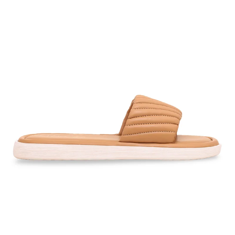 Comfortable Slippers for Women with Modern Minimalist Design-Beige Formal Slipper FR8111