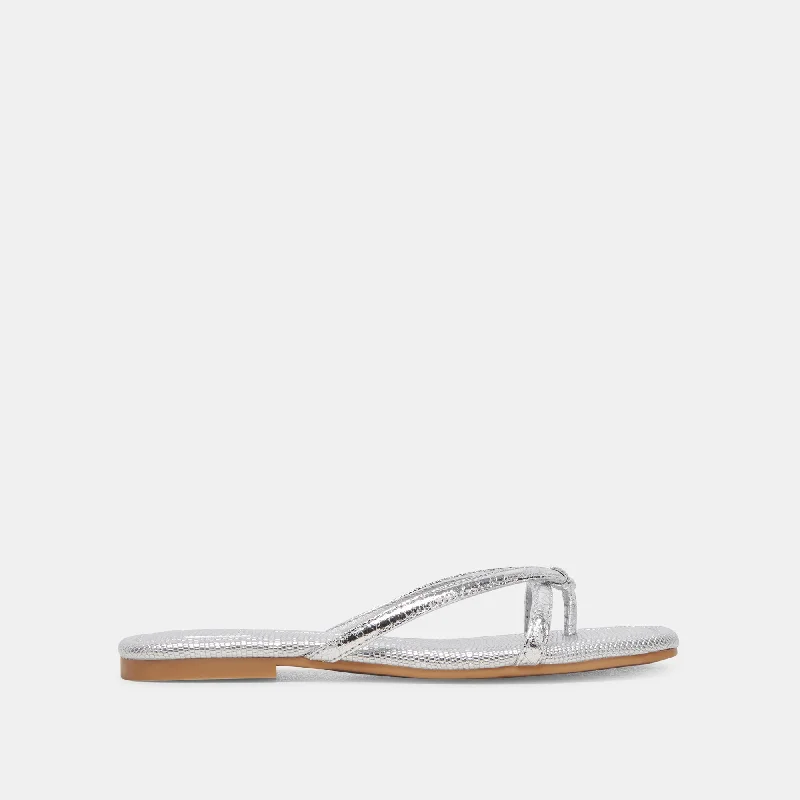 Sandals with stylish straps-LUCCA SANDALS SILVER DISTRESSED STELLA