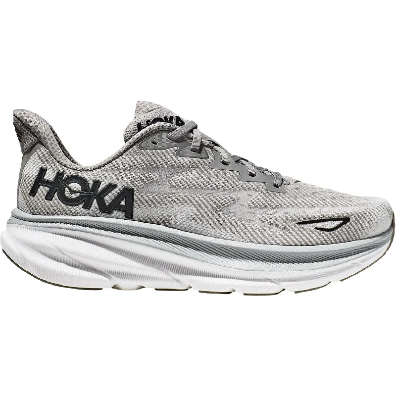 Athletic shoes with bright soles-Men's Hoka Clifton 9 Harbor Mist/Black Mesh