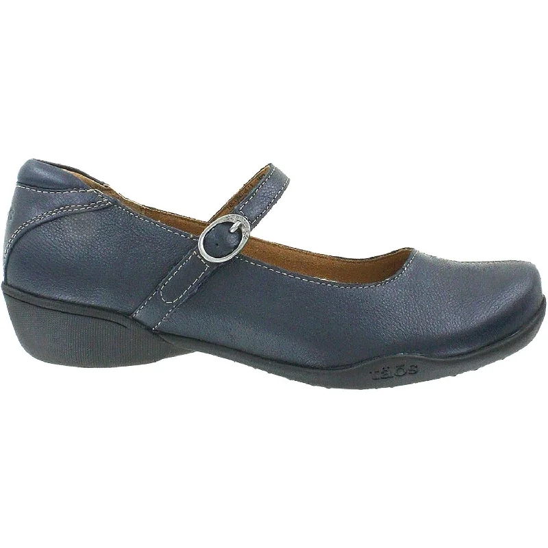 casual shoes for men with supportive footbed for walking-Women's Taos Ta Dah Dark Blue Leather