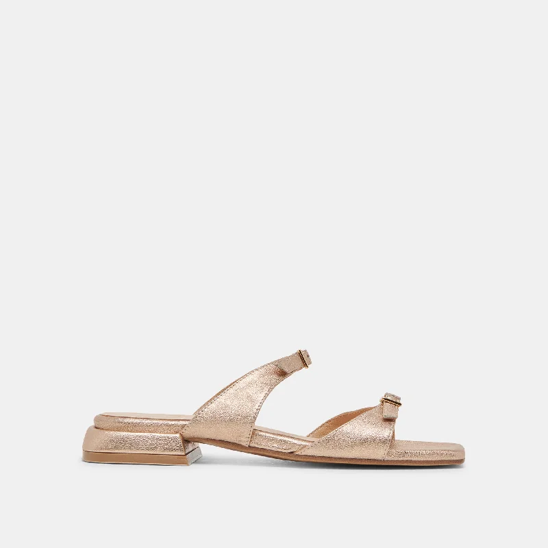 Sandals with lightweight straps-LAVERN SANDALS GOLD METALLIC LEATHER