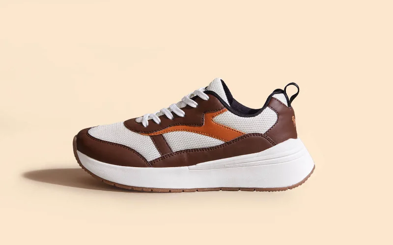 Athletic shoes for park trails-Cosmo Comfort Sneakers : Ivory Brown