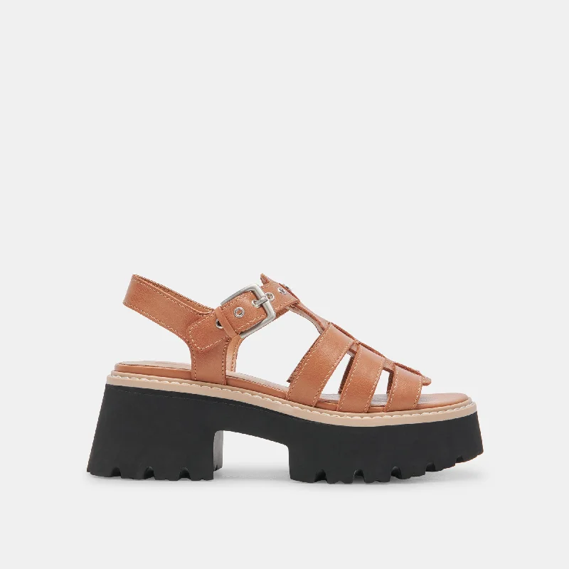 Sandals with supportive straps-LATICE SANDALS BROWN LEATHER