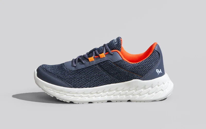 Athletic shoes with sturdy midsoles-Relaxed Sporties : Grey-Neon Orange