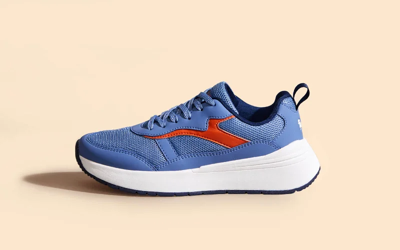 Athletic shoes for quick trails-Cosmo Comfort Sneakers : Blue-Orange