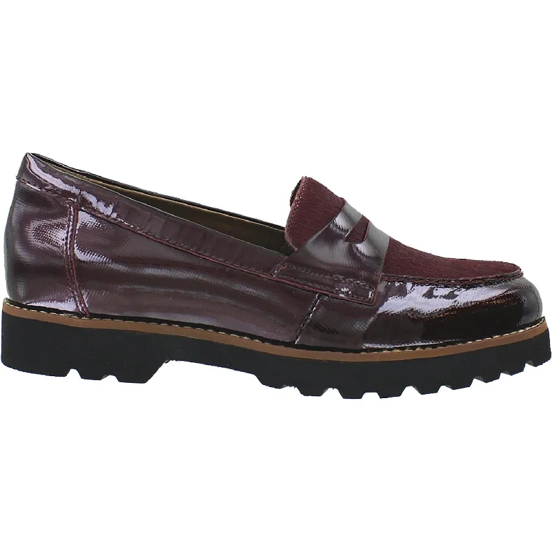 casual shoes for men with rugged design for outdoor use-Women's Earth Braga Wine Printed Patent