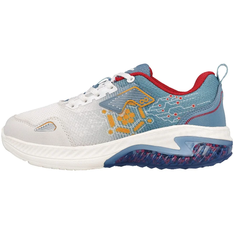 Boy's Lace-up Sports Shoe - WS9612 White Moonlight Blue