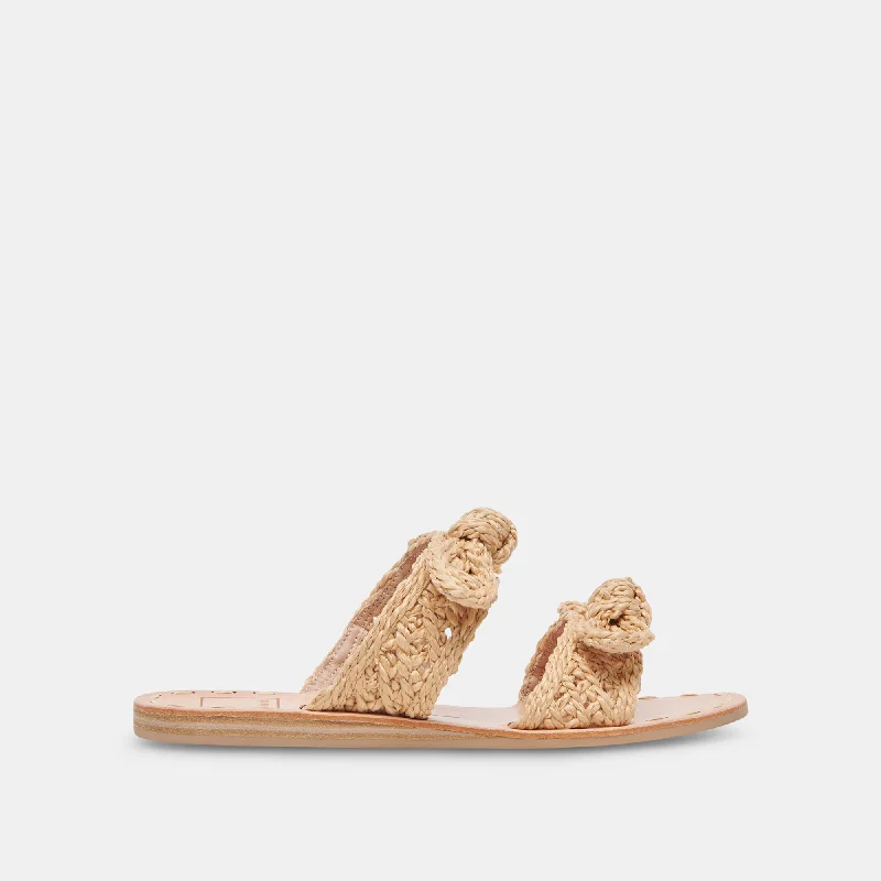 Sandals for beach fun-DINAH SANDALS LT NATURAL RAFFIA