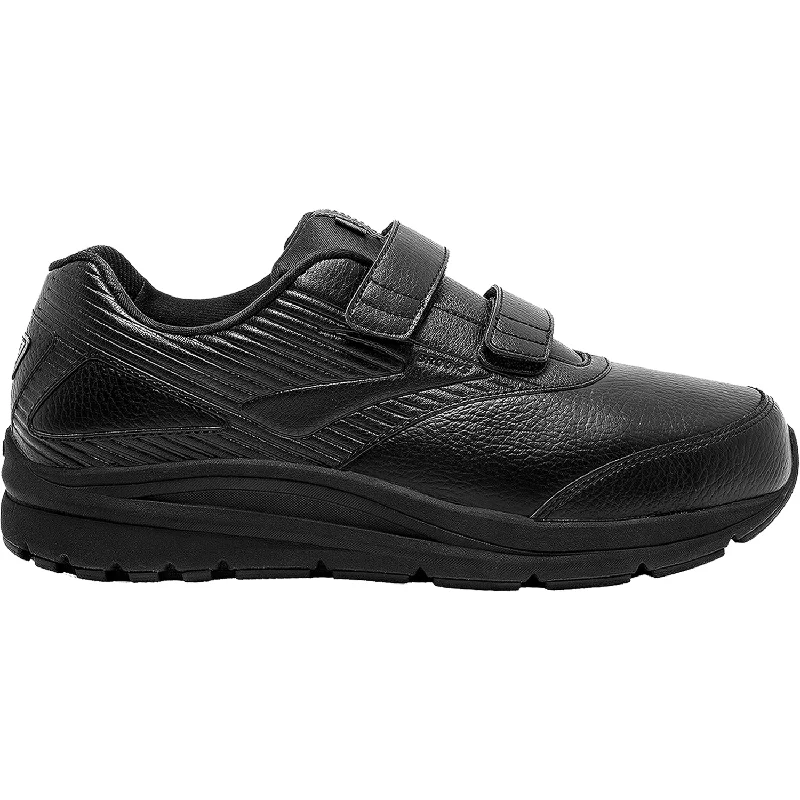 Trendy athletic shoes for teens-Men's Brooks Addiction Walker V-Strap Black Leather