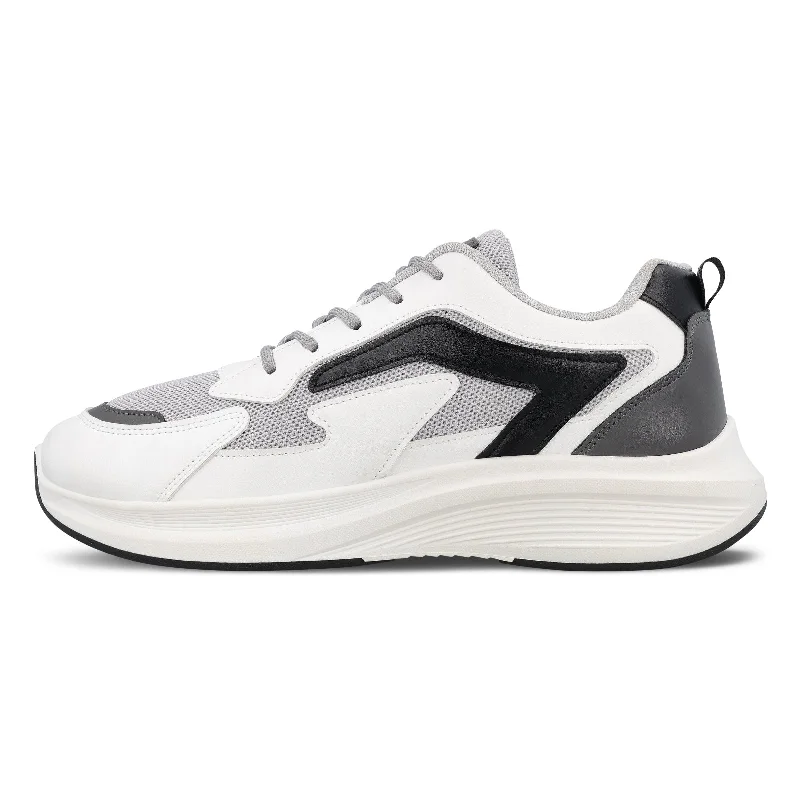 Men's Lace-up Walking Shoe - WS9129 White Black