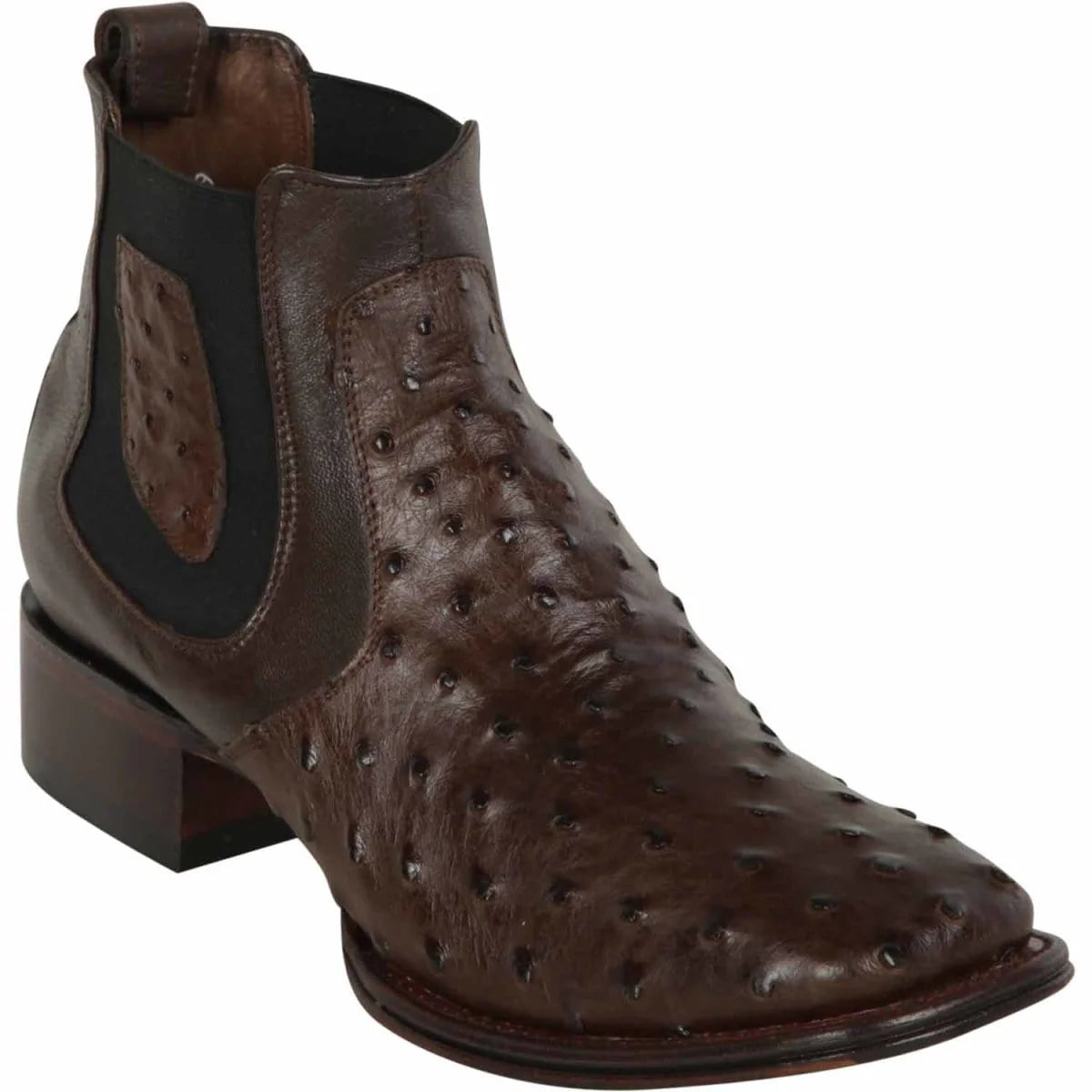 Ankle Boots with matte finishAnkle Boots with matte finishLos Altos 82BV0359 Men's Brown Genuine Ostrich Wide Square Toe Ankle Boots