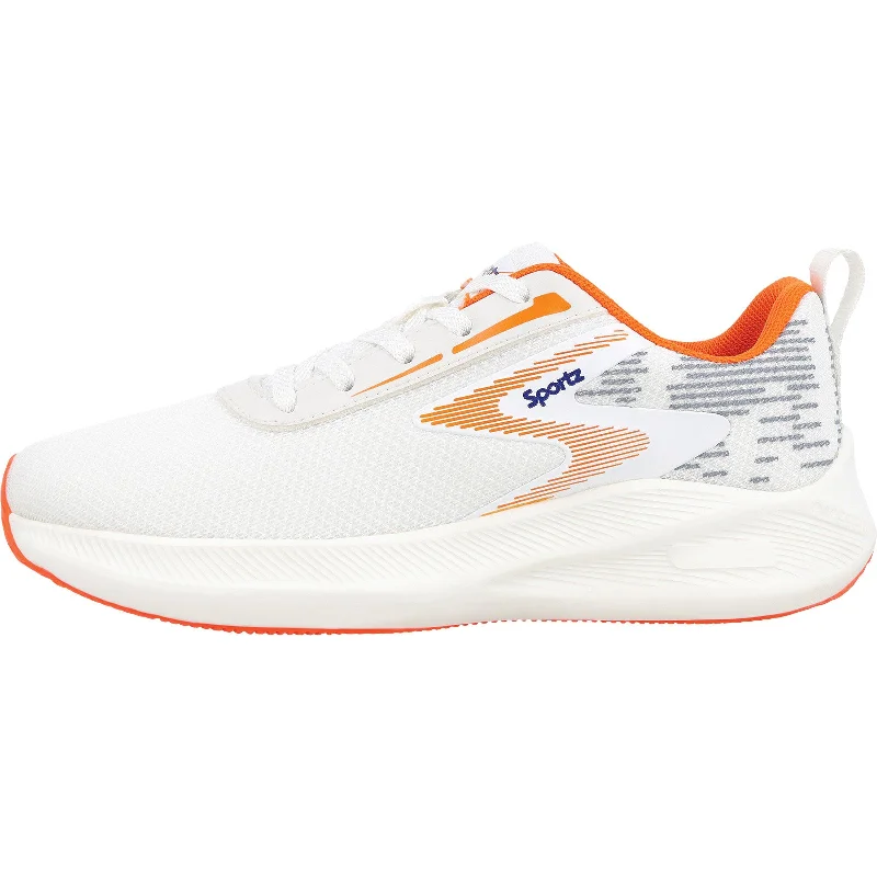 Boy's Lace-up Sports Shoe - WS9611 White Orange