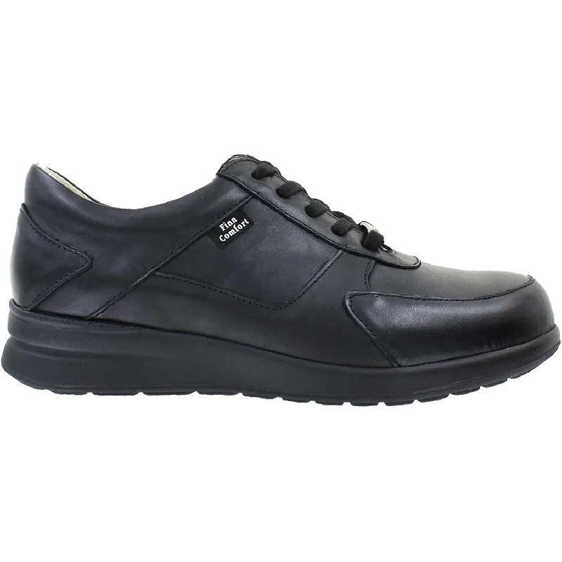 casual shoes for men with eco-friendly construction for sustainability-Women's Finn Comfort Corato Black Leather