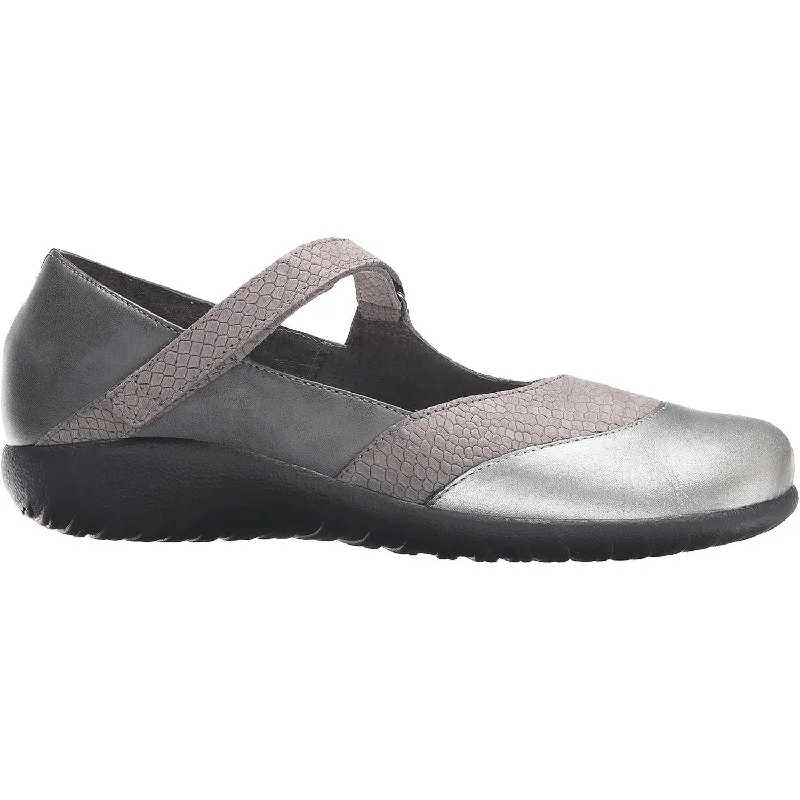 casual shoes for women with trendy slip-on style-Women's Naot Luga Grey/Tin Leather