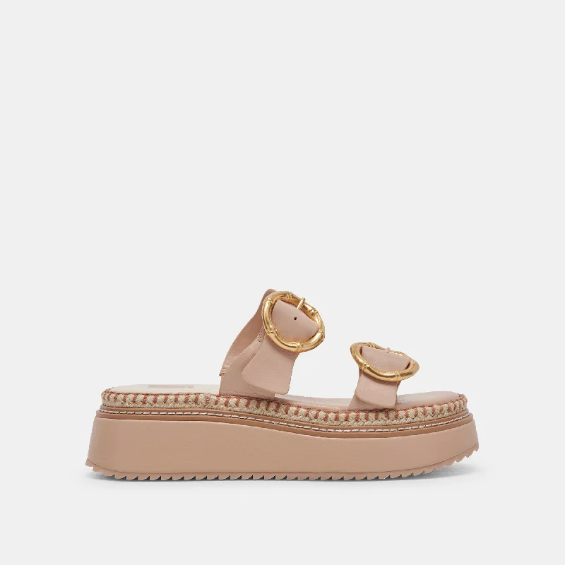 Sandals with cushioned straps-RYSHA SANDALS CREAM LEATHER