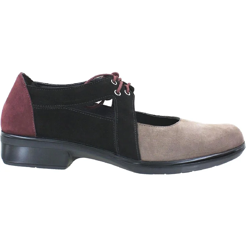 casual shoes for men with trendy appearance for a street look-Women's Naot Alisio Shiitake/Black Velvet/Violet Nubuck