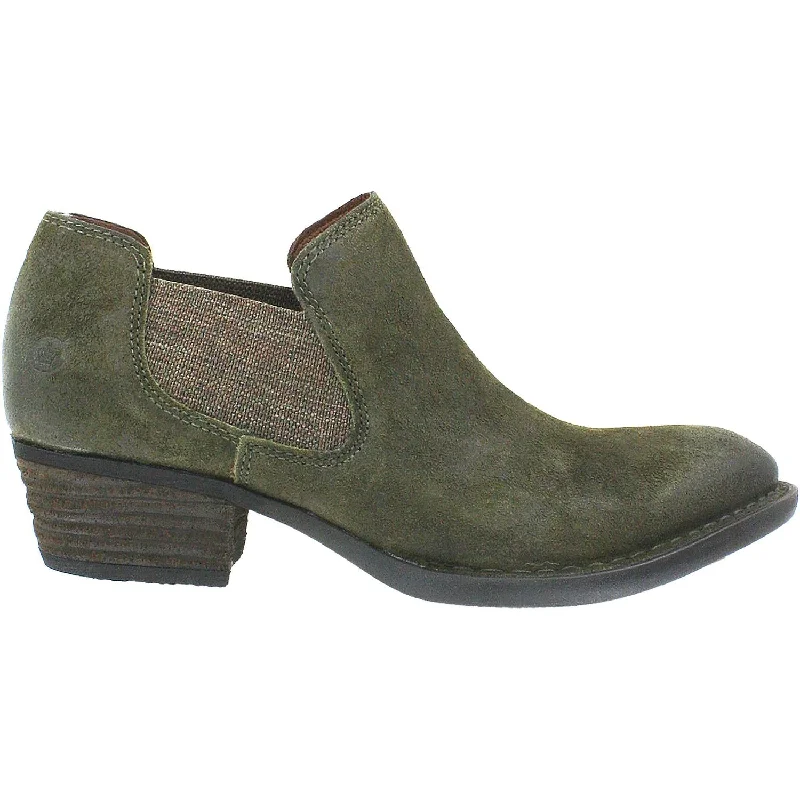 casual shoes for men with low-profile design for sleek appearance-Women's Born Dallia Green Herb Distressed Suede