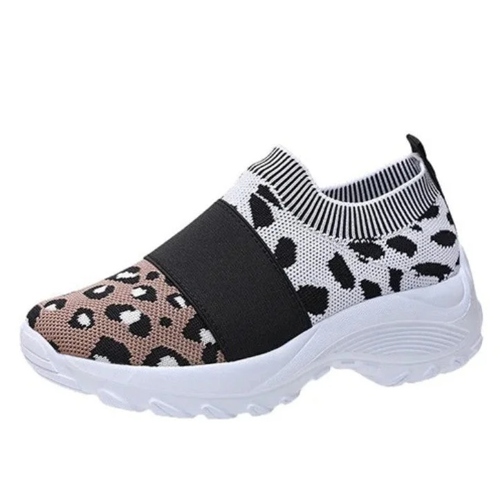 Groovywish Women's Leopard Orthopedic Slip-on Mesh Shoes