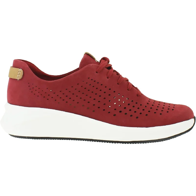 casual shoes for men with extra cushioning for long days-Women's Clarks Un Rio Tie Red Nubuck