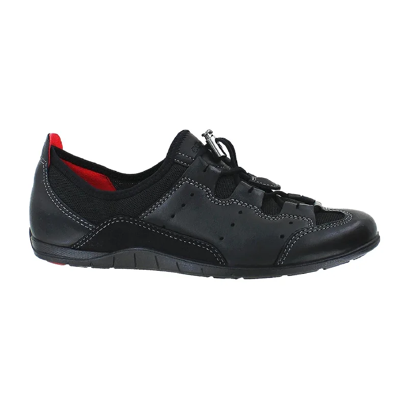 casual shoes for women with leather accents for a sophisticated touch-Women's Ecco Bluma Toggle Black/Black Leather/Mesh