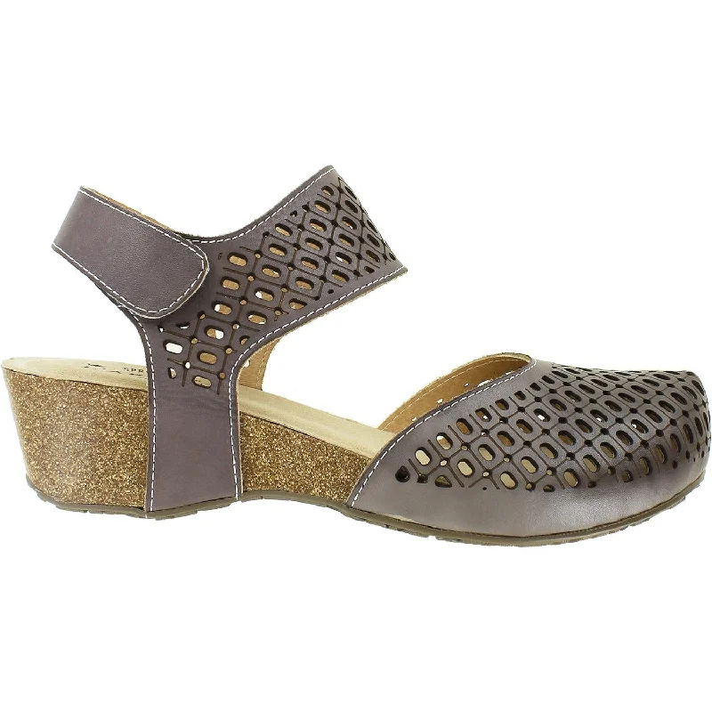 casual shoes for women with luxurious material for a sophisticated feel-Women's Spring Step Poppiri Grey Leather