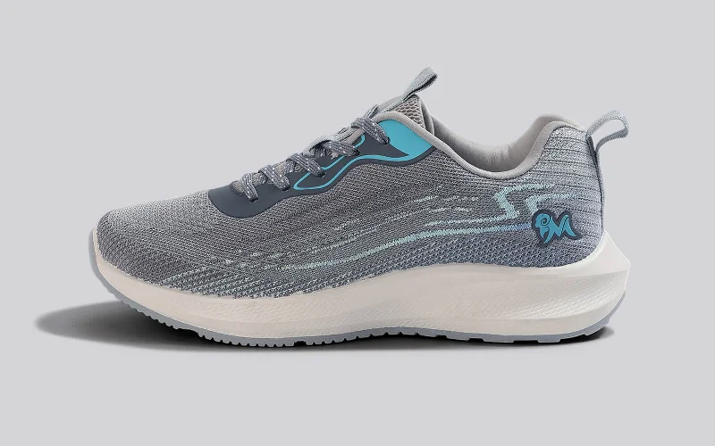 Athletic shoes for light sports-Trendy Casuals : Grey-Aqua Blue