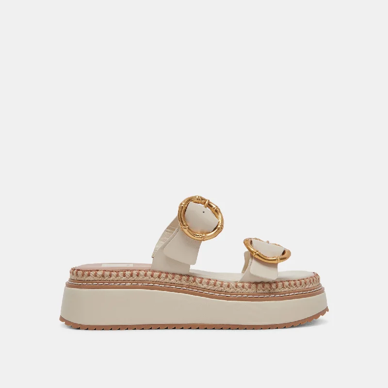 Sandals with soft straps-RYSHA SANDALS IVORY LEATHER