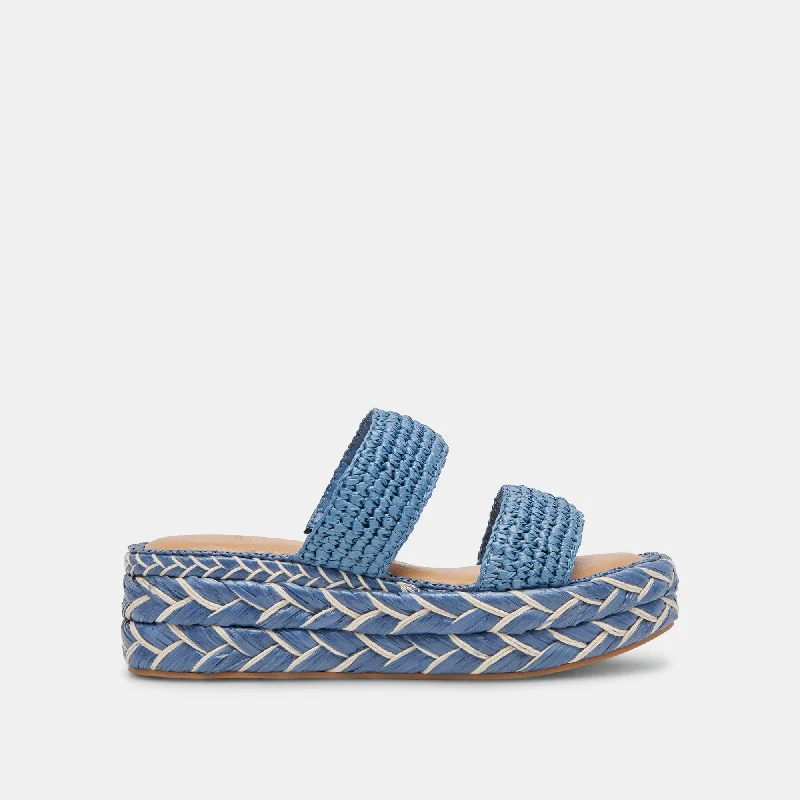 Sandals with classic style-CORLA SANDALS BLUE RAFFIA