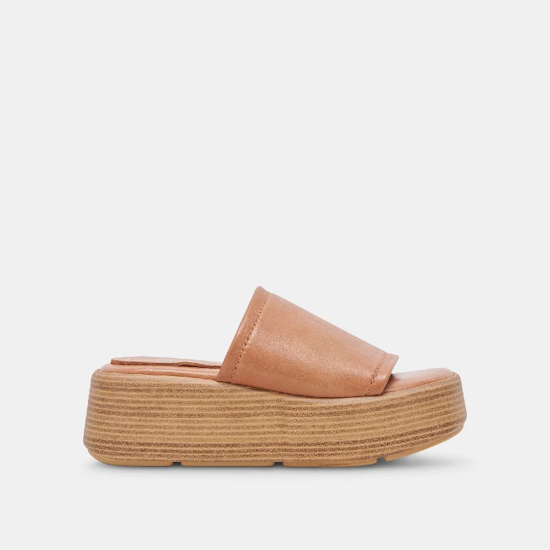 Sandals with comfy sole-CANAL SANDALS TAN LEATHER