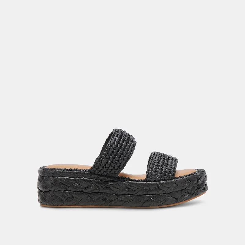 Sandals with breathable lining-CORLA SANDALS ONYX RAFFIA