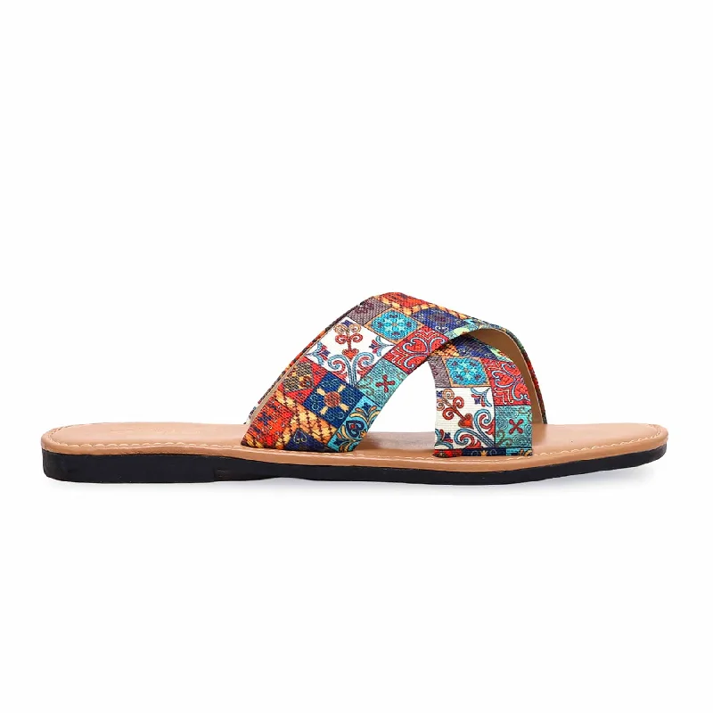 Comfortable Slippers for Women with Bright Pattern-Multy Casual Chappal CL1597