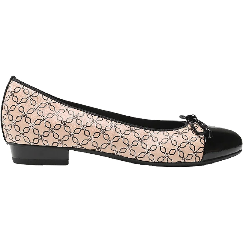 Women's Ara Belinda Black Patent/Nude/Black Logo Print Leather