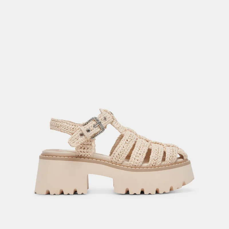 Sandals with moisture-wicking-LASLY SANDALS OATMEAL KNIT