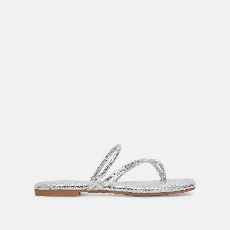 Sandals for summer adventures-LEANNA SANDALS SILVER EMBOSSED STELLA