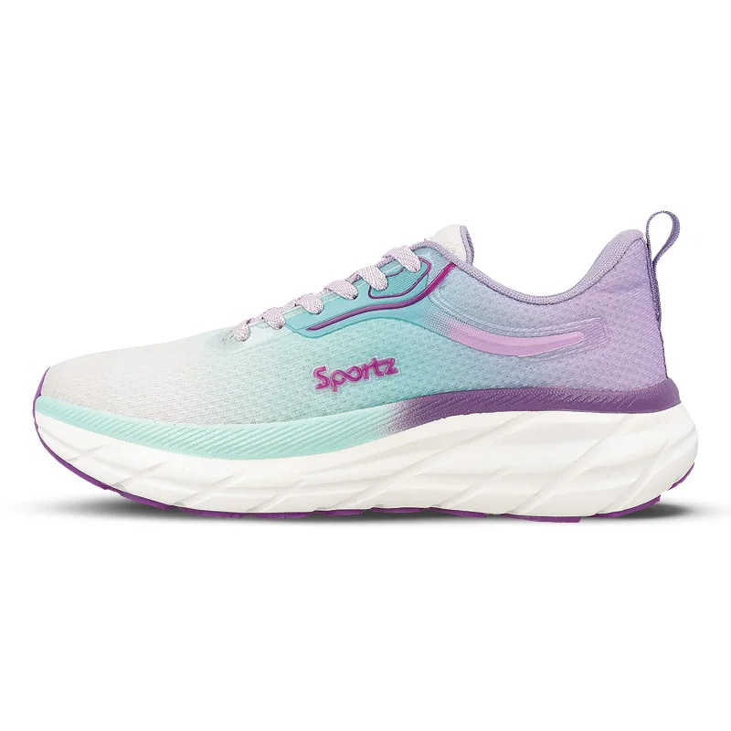 Women's Lace-up Sports Shoe - WS9917 Purple Green