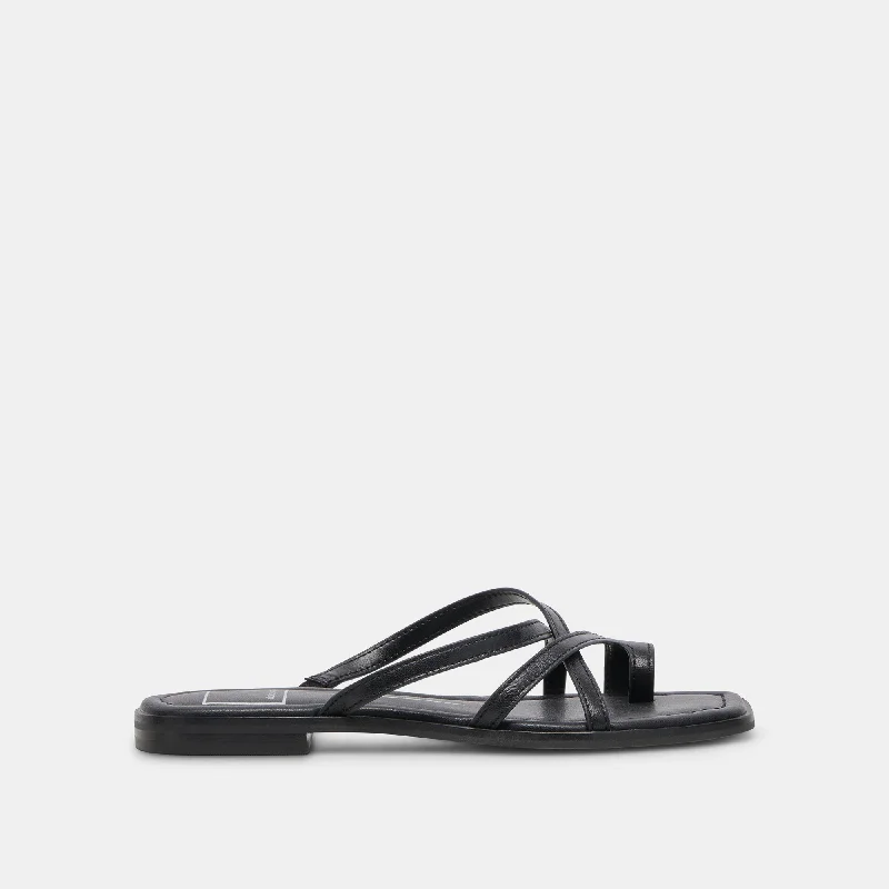 Sandals for hot summers-INDIGO SANDALS BLACK LEATHER