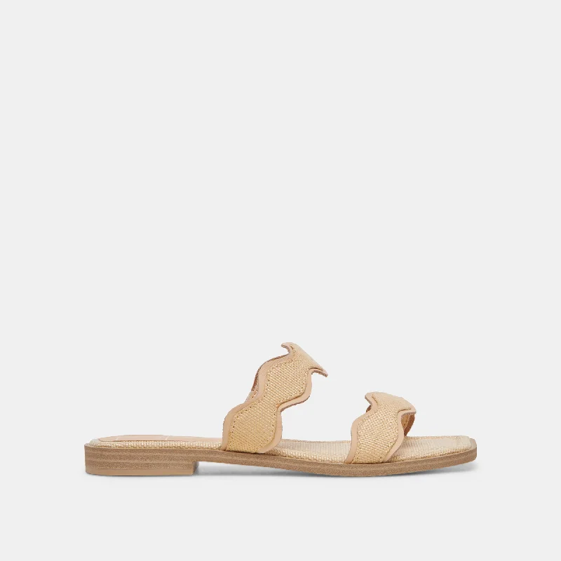 Sandals for casual summers-ILVA SANDALS LT NATURAL RAFFIA