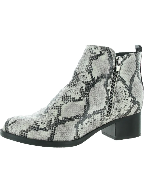 Ankle Boots with metallic finishAnkle Boots with metallic finishMila Sky Womens Leather Double Zipper Ankle Boots