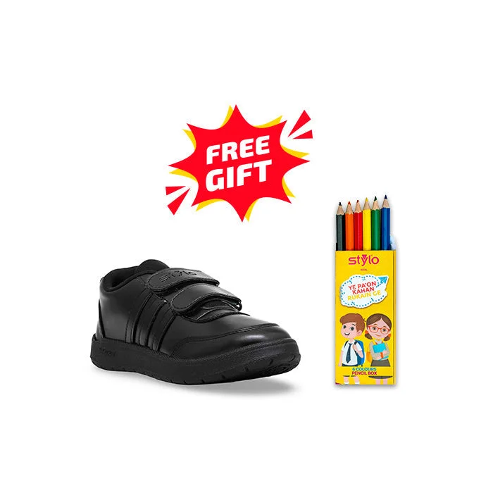 Boys Black School Shoes SK1082