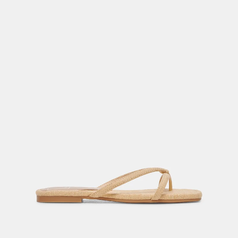 Sandals for relaxed outings-LUCCA SANDALS NATURAL RAFFIA