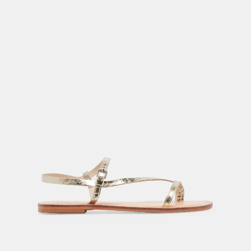 Sandals for relaxed summers-WANDRE SANDALS GOLD DISTRESSED LEATHER