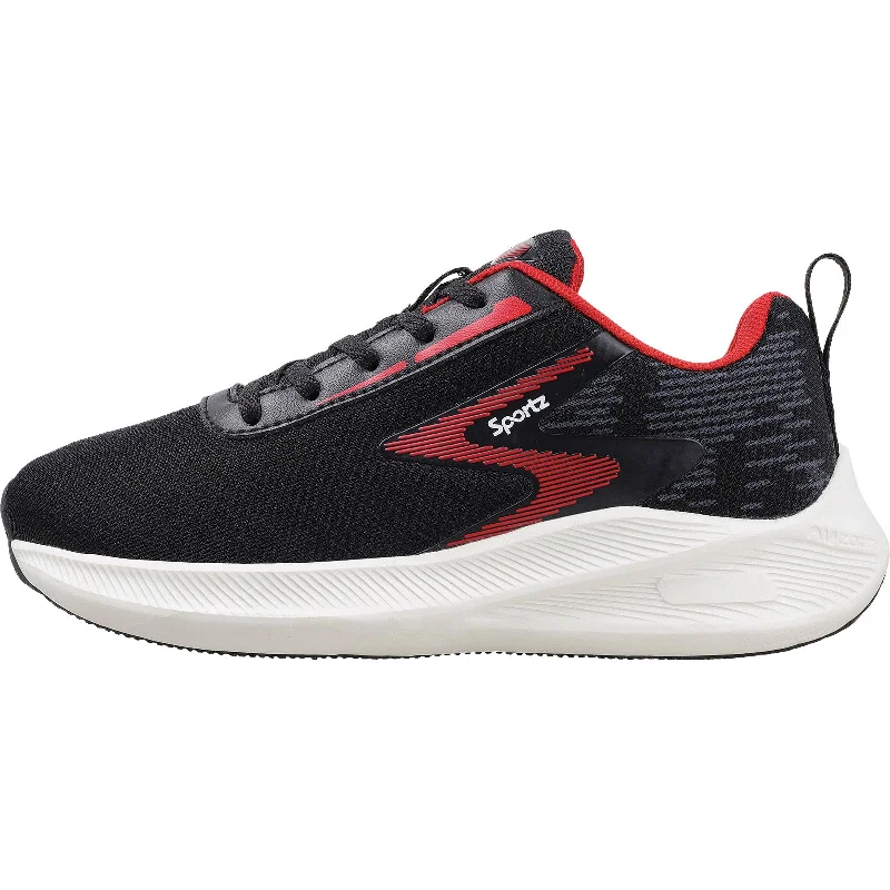 Boy's Lace-up Sports Shoe - WS9611 Black Red