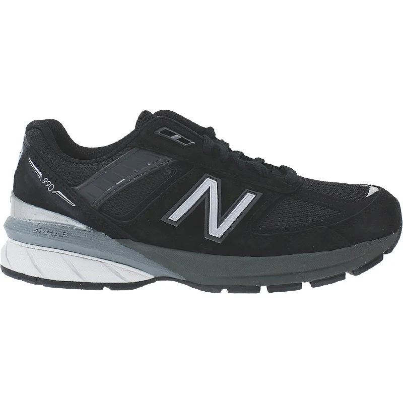 Best athletic shoes for crossfit-Women's New Balance W990BK5 Running Shoess Black/Silver Suede/Mesh