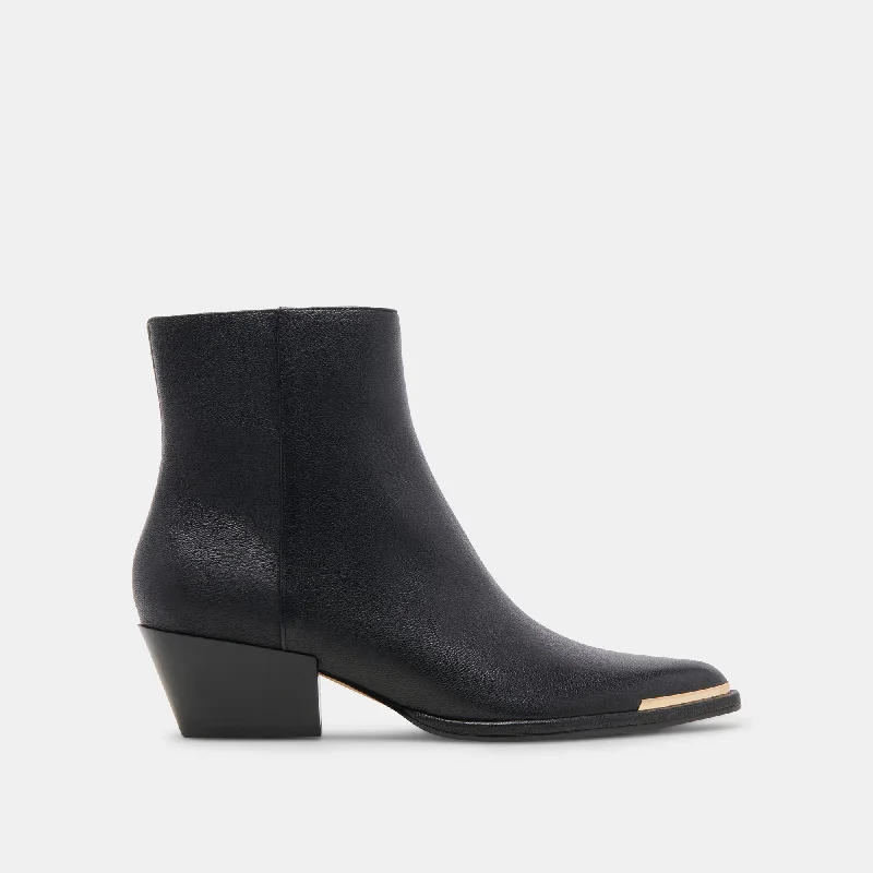 NONAH BOOTIES BLACK LEATHER