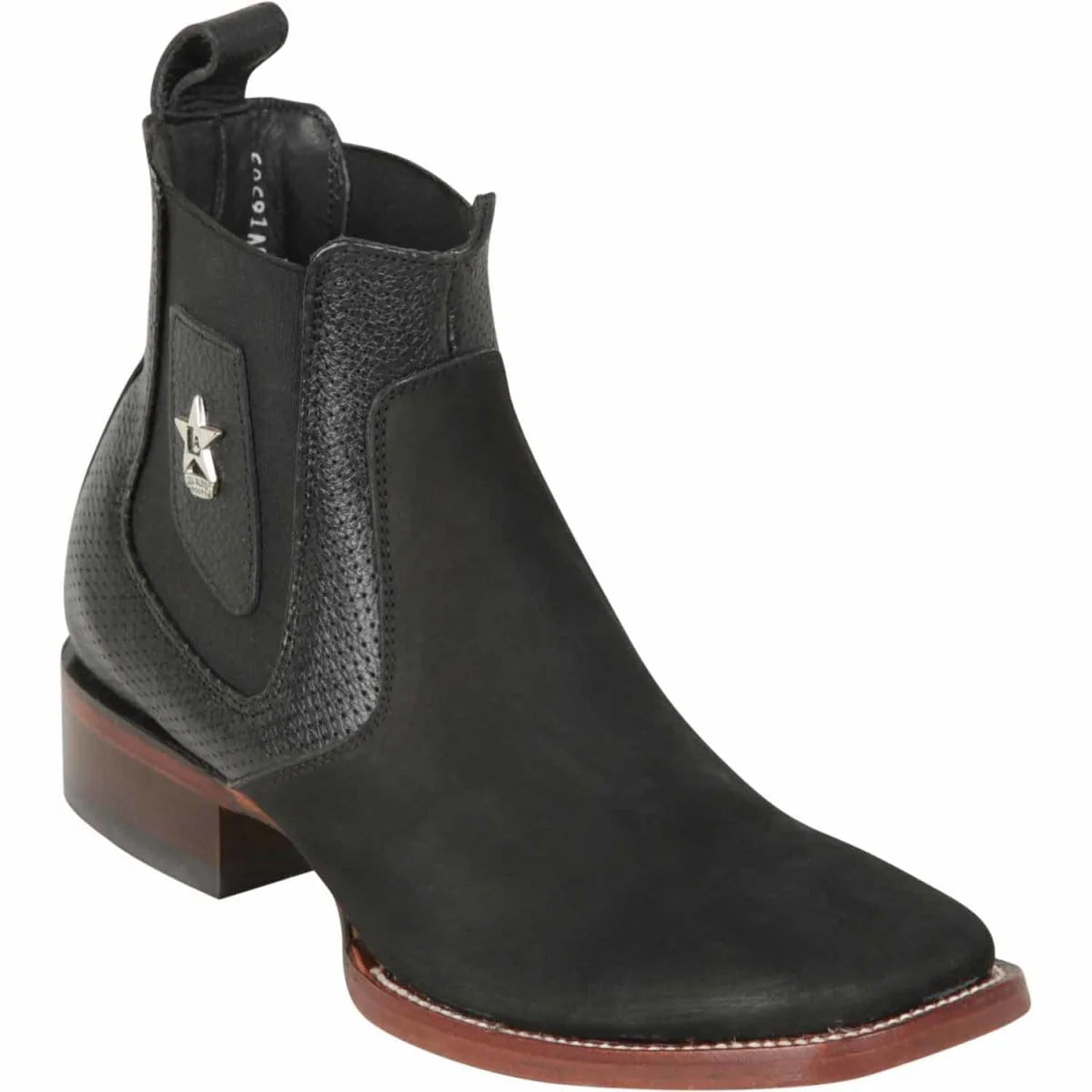 Ankle Boots with square toeAnkle Boots with square toeLos Altos 82BVI6305 Men's Black Genuine Nobuck Wide Square Toe Ankle Boots